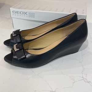 Geox Wedge Peep-Toe Shoes - NEW